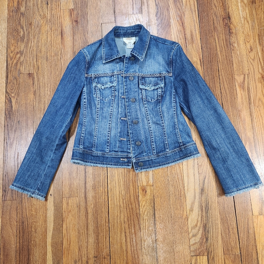 Denim Jacket with Frayed HemTalbots Size 6 Stretch